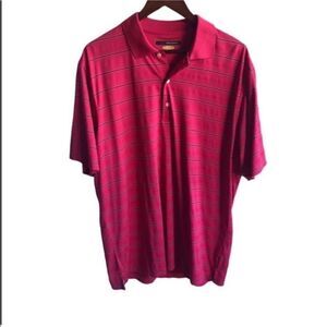 Greg Norman Pink Striped Polo Shirt